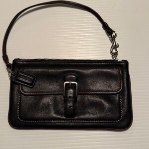 Coach Soho Vintage Wristlet Clutch Wallet Black Leather